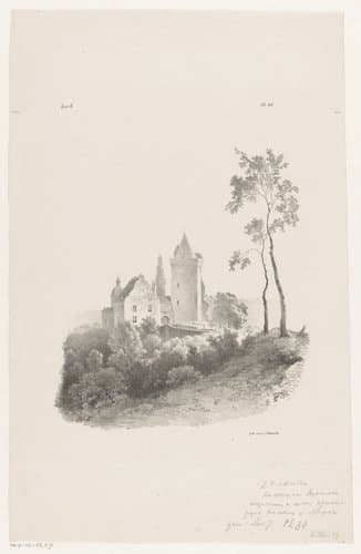 Kasteel in een landschap by Barend Cornelis Koekkoek