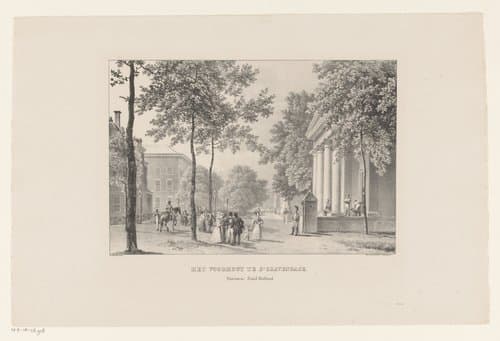 Gezicht op het Korte Voorhout te Den Haag by Barend Cornelis Koekkoek