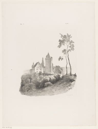 Kasteel in een landschap by Barend Cornelis Koekkoek