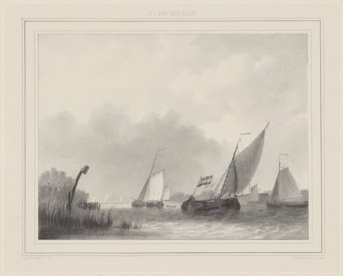 Groep zeilschepen op het water by Leonard de Koningh