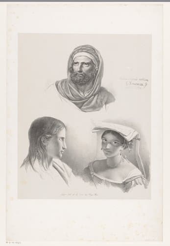 Drie portretten by Cornelis Kruseman