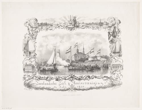 Zaanlandsche Zeil & Roeivereenigin, 24 Julij 1852 by Everhardus Koster
