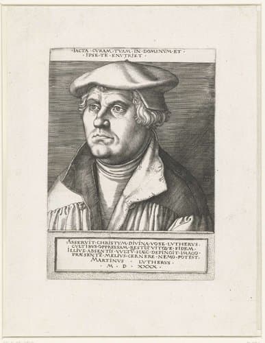 Portret van Martin Luther by Heinrich Aldegrever