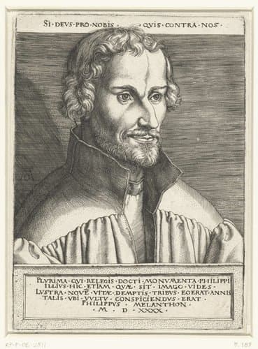 Portret van Philipp Melanchthon by Heinrich Aldegrever