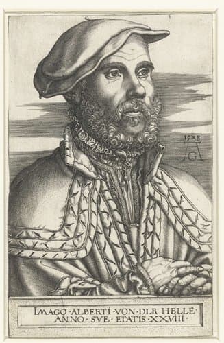 Portret van Albert van der Helle by Heinrich Aldegrever