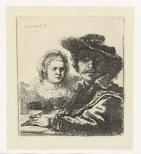 Zelfportret met Saskia by Rembrandt van Rijn