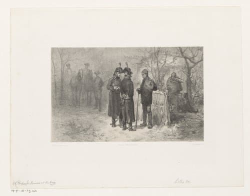 Soldaten houden een man staande by Jan Mesker