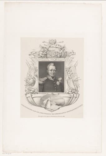 Portret van Koning Willem I in ornamentlijst
