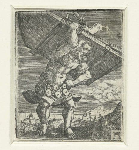 Simson draagt de deuren van de poort van Gaza by Albrecht Altdorfer