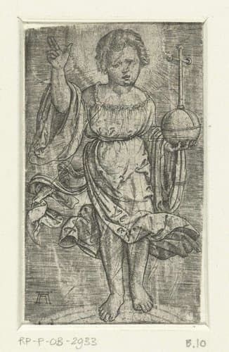 Christuskind op een regenboog by Albrecht Altdorfer