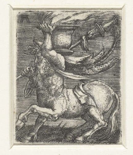 Centaur draagt een pot met vuur by Albrecht Altdorfer
