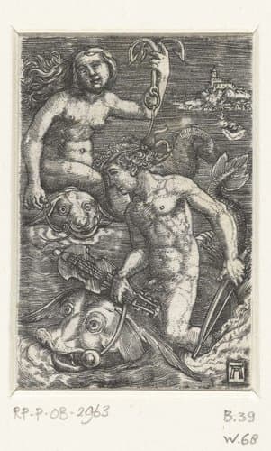 Arion en een Nereïde by Albrecht Altdorfer