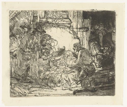 The adoration of the shepherds: with the lamp by Rembrandt van Rijn