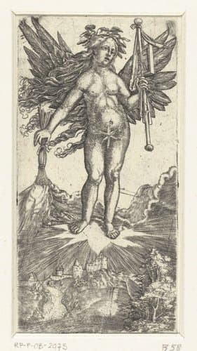 Allegorisch vrouwelijk figuur met vleugels by Albrecht Altdorfer