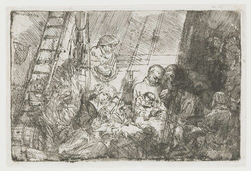 De besnijdenis in de stal by Rembrandt van Rijn