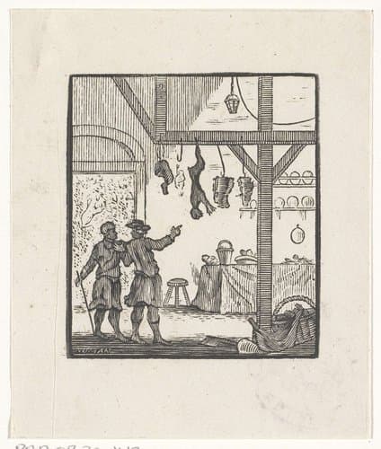 Voorstelling van een verhaal uit de Aesopus fabelen by Hendrik Numan