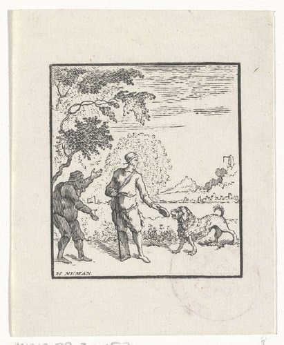 Voorstelling van een verhaal uit de Aesopus fabelen by Hendrik Numan