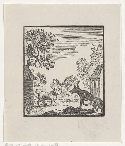 Voorstelling van een verhaal uit de Aesopus fabelen by Hendrik Numan