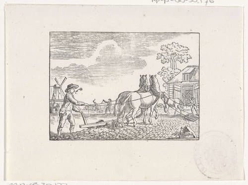 Landarbeiders aan het werk by Hendrik Numan