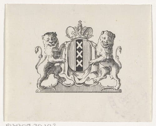 Vignet met het wapen van de stad Amsterdam by Hendrik Numan