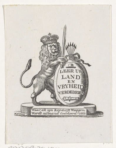 Vignet met de Nederlandse Leeuw by Hendrik Numan