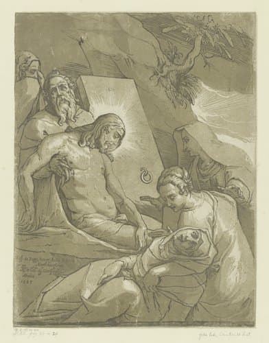 Graflegging van Christus by Andrea Andreani