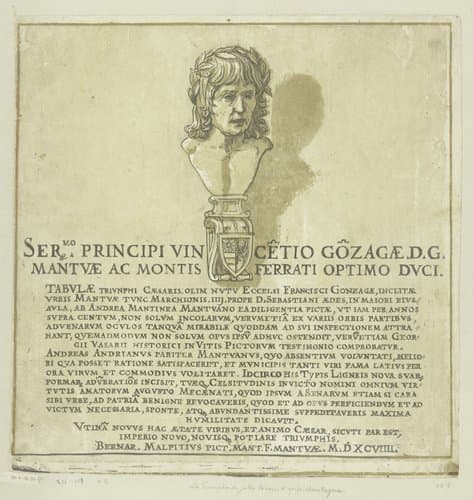 Titelprent met portret van kunstenaar Andrea Mantegna