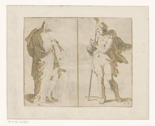 Maria en Jozef by Frederick Bloemaert; Parmigianino