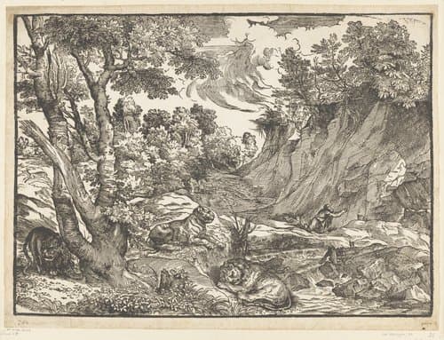 Landschap met de heilige Hieronymus by Titiaan; Nicolò Boldrini