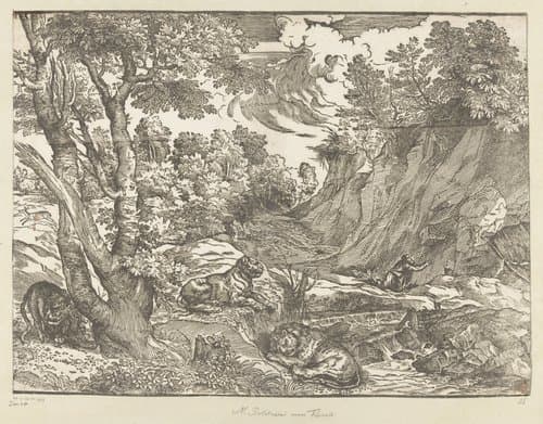 Landschap met de heilige Hieronymus by Titiaan; Nicolò Boldrini
