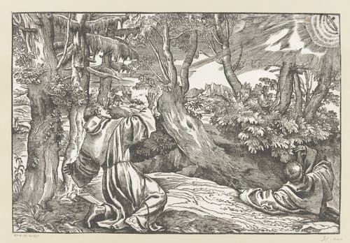 Heilige Franciscus ontvangt de stigmata by anonymous; Nicolò Boldrini
