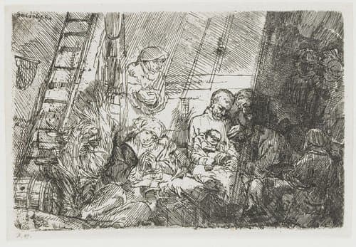 The circumcision in the stable by Rembrandt van Rijn
