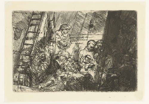 De besnijdenis in de stal by Rembrandt van Rijn