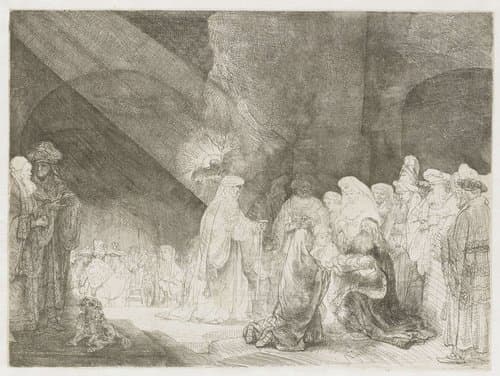 De presentatie in de tempel by Rembrandt van Rijn