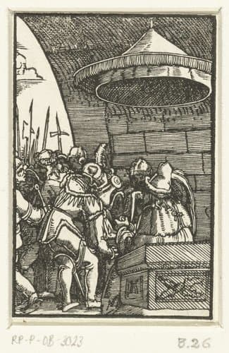 Pilatus wast zijn handen in onschuld by Albrecht Altdorfer
