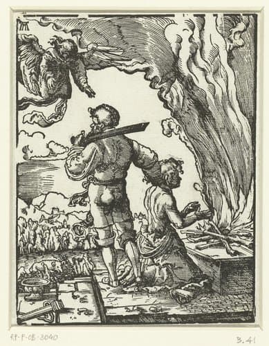Het offer van Abraham by Albrecht Altdorfer