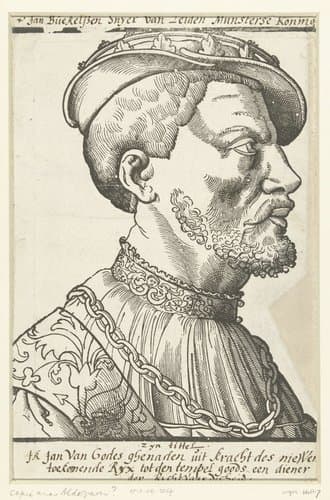 Portret van Jan van Leyden by Heinrich Aldegrever