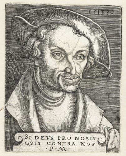 Portret van Philipp Melanchton by Monogrammist IB (16e eeuw)