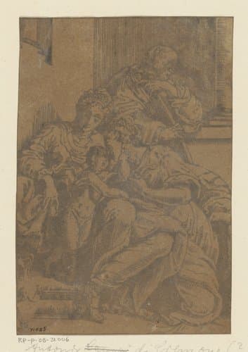 Heilige Familie met Anna by Antonio da Cremona