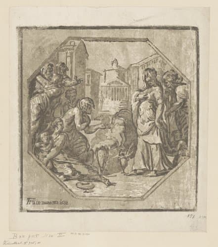 Psyche als godin aanbeden door het volk by Antonio da Trento; Niccolò Vicentino