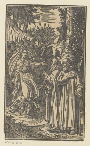 Heilige Andreas redt een bisschop by Geronima Cagnaccia Parasole