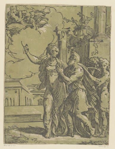 Keizer Augustus en de Tiburtijnse Sibille by Antonio da Trento
