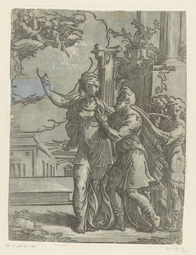 Keizer Augustus en de Tiburtijnse Sibille by Antonio da Trento