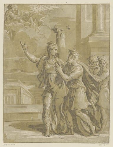 Keizer Augustus en de Tiburtijnse Sibille by Niccolò Vicentino
