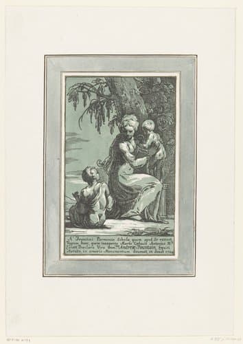 Vrouw met twee kinderen by Anton Maria I Zanetti