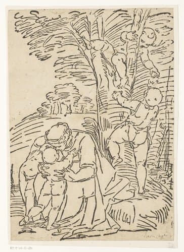 Maria met het Christuskind en spelende kinderen