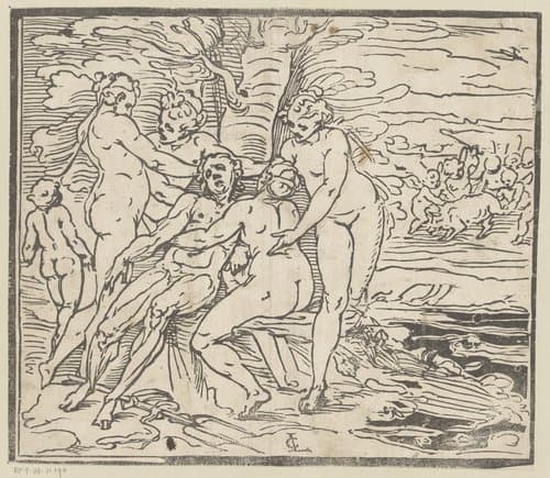 Venus treurt om de dood van Adonis by Monogrammist GGN