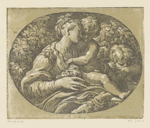 Maria met Kind en Johannes de Doper by Antonio da Trento