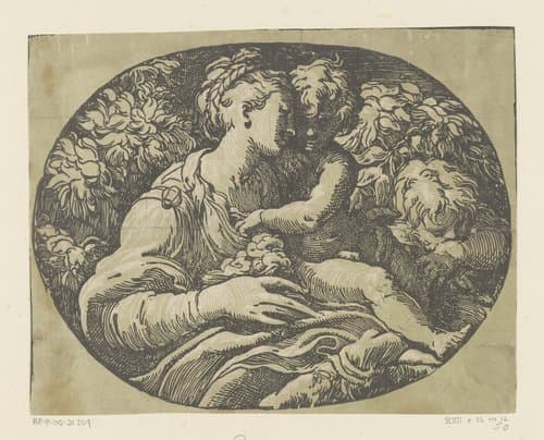 Maria met Kind en Johannes de Doper by Antonio da Trento