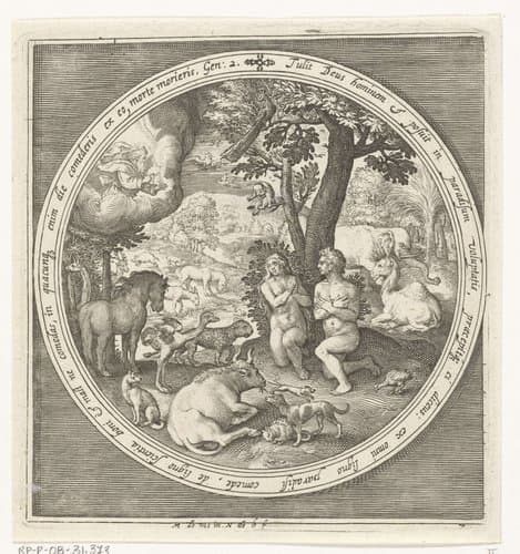 Van schepping tot verdrijving uit paradijs by Nicolaes de Bruyn